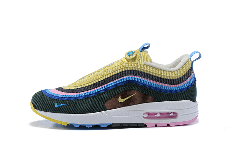 Authentic Nike Air Max 97 Yellow Black Blue Shoes - Click Image to Close